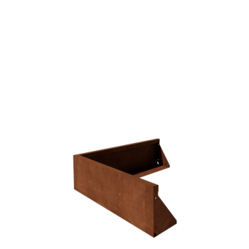 Corten plieno atraminė sienelė - Išorinis kampas - 100 x 100 x 30 cm