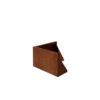 Corten plieno atraminė sienelė išorinis kampas 50 x 50 cm (aukštis 30 cm)