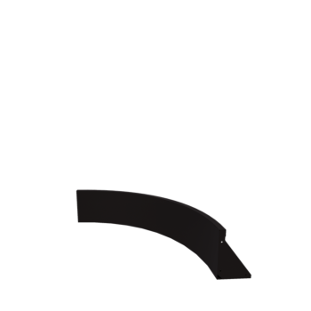 Plieninė atraminė sienelė - Vidinė posūkio dalis - 100 x 100 x 30 cm - RAL9005 matinė (juoda)