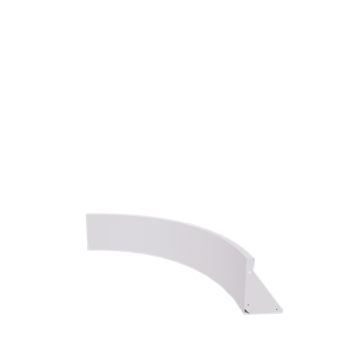 Plieninė atraminė sienelė - Vidinė posūkio dalis - 100 x 100 x 30 cm - RAL9010 matinė (balta)