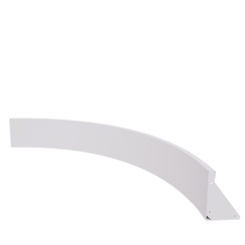 Plieninė atraminė sienelė - Vidinė posūkio dalis - 150 x 150 x 30 cm - RAL9010 matinė (balta)