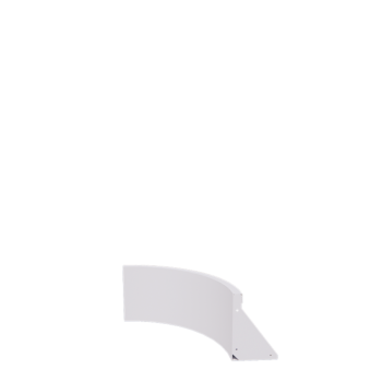 Plieninė atraminė sienelė - Vidinė posūkio dalis - 50 x 50 x 40 cm - RAL9010 matinė (balta)