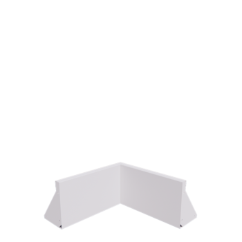 Plieninė atraminė sienelė - Vidinis kampas - 50 x 50 x 30 cm - RAL9010 matinė (balta)