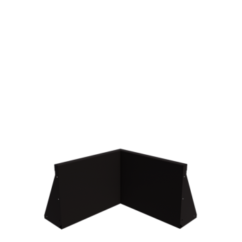 Plieninė atraminė sienelė - Vidinis kampas - 50 x 50 x 40 cm - RAL9005 matinė (juoda)