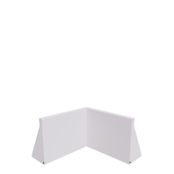 Plieninė atraminė sienelė - Vidinis kampas - 50 x 50 x 40 cm - RAL9010 matinė (balta)