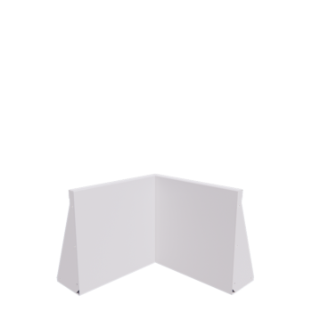 Plieninė atraminė sienelė - Vidinis kampas - 50 x 50 x 50 cm - RAL9010 matinė (balta)