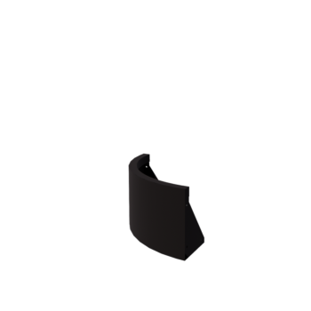 Plieninė atraminė sienelė - Išorinis posūkis - 50 x 50 x 30 cm - RAL9005 matinė (juoda)