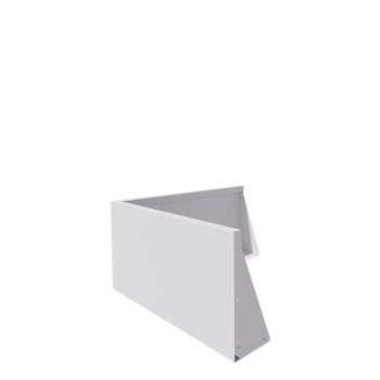 Plieninė atraminė sienelė - Išorinis kampas - 100 x 100 x 50 cm - RAL9010 matinė (balta)