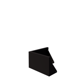 Plieninė atraminė sienelė - Išorinis kampas - 50 x 50 x 30 cm - RAL9005 matinė (juoda)