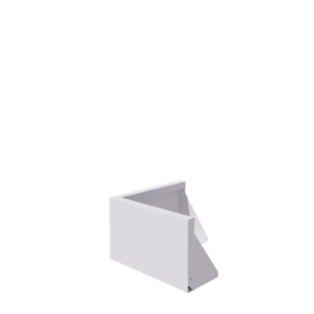 Plieninė atraminė sienelė - Išorinis kampas - 50 x 50 x 30 cm - RAL9010 matinė (balta)