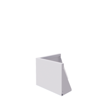 Plieninė atraminė sienelė - Išorinis kampas - 50 x 50 x 40 cm - RAL9010 matinė (balta)