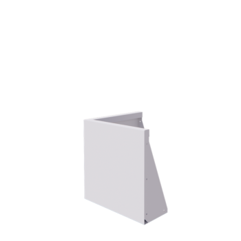Plieninė atraminė sienelė - Išorinis kampas - 50 x 50 x 50 cm - RAL9010 matinė (balta)