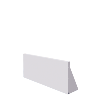 Plieninė atraminė sienelė - Tiesus - 100 x 40 cm - RAL9010 matinė (balta)