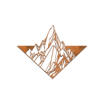 Corten plieno sienų dekoracijos - Kalnas Large - 76,1 x 99,6 cm