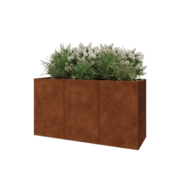 Corten plieno lauko vazonas XXL - Stačiakampis - 150 x 50 x 80 cm - Be dugno plokštės