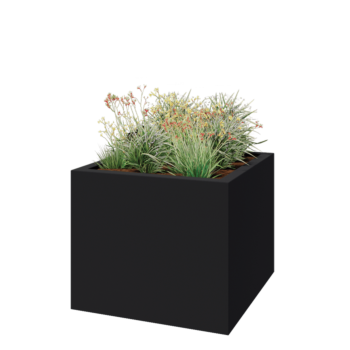 Stiklo pluošto vazonai - Kvadratinis - 120 x 120 x 100 cm - RAL7021 matinis (juodai pilka) - Su dugnu