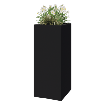 Stiklo pluošto vazonai - Kvadratinis - 50 x 50 x 120 cm - RAL7021 matinis (juodai pilka) - Su dugnu