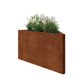 Corten plieno lauko vazonas - Nelygiašonis trikampis - 112,2 x 60,5 x 60 cm - Be dugno plokštės