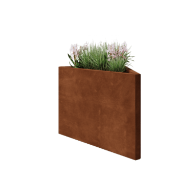 Corten plieno lauko vazonas - Nelygiašonis trikampis - 83,9 x 46,4 x 60 cm - Be dugno plokštės