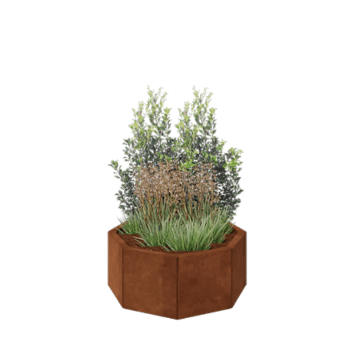 Corten plieno lauko vazonas - Aštuonkampis - 72,4 x 72,4 x 30 cm - Be dugno plokštės