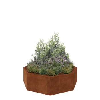 Corten plieno lauko vazonas - Aštuonkampis - 144,9 x 144,9 x 40 cm - Be dugno plokštės