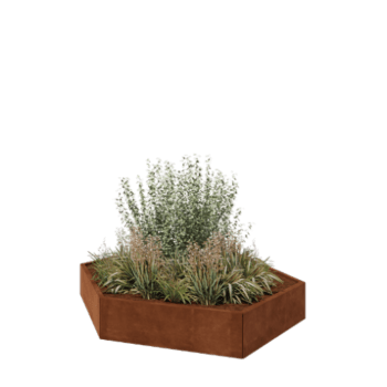 Corten plieno lauko vazonas - Šešiakampis - 199,3 x 173,2 x 30 cm - Be dugno plokštės