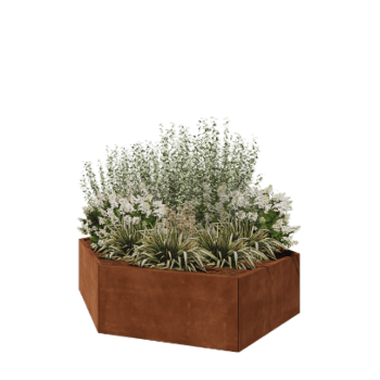 Corten plieno lauko vazonas - Šešiakampis - 199,3 x 173,2 x 50 cm - Be dugno plokštės