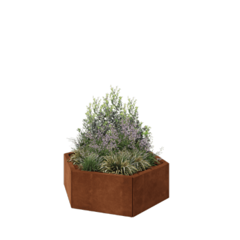 Corten plieno lauko vazonas - Šešiakampis - 99,3 x 86,6 x 30 cm - Be dugno plokštės