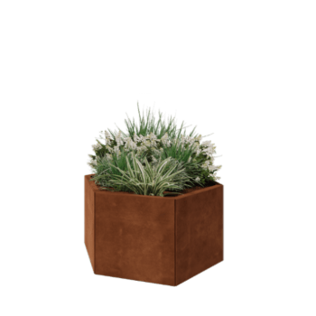Corten plieno lauko vazonas - Šešiakampis - 99,3 x 86,6 x 50 cm - Be dugno plokštės