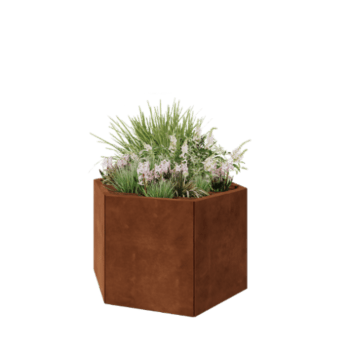 Corten plieno lauko vazonas - Šešiakampis - 99,3 x 86,6 x 60 cm - Be dugno plokštės