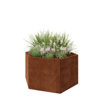Corten plieno lauko vazonas - Šešiakampis - 119,3 x 103,9 x 60 cm - Be dugno plokštės