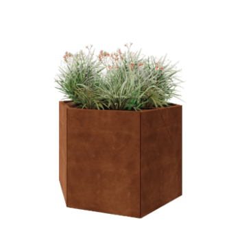 Corten plieno lauko vazonas - Šešiakampis - 119,3 x 103,9 x 80 cm - Be dugno plokštės