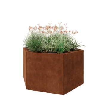 Corten plieno lauko vazonas - Šešiakampis - 139,3 x 121 x 70 cm - Be dugno plokštės