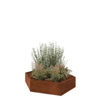 Corten plieno lauko vazonas - Šešiakampis - 159,3 x 138,6 x 30 cm - Be dugno plokštės