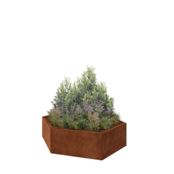 Corten plieno lauko vazonas - Šešiakampis - 159,3 x 138,6 x 40 cm - Be dugno plokštės