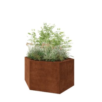 Corten plieno lauko vazonas - Šešiakampis - 159,3 x 138,6 x 80 cm - Be dugno plokštės