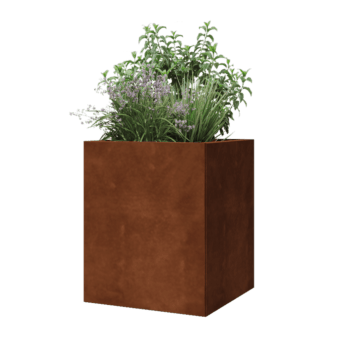 Corten plieno lauko vazonas - Kvadratas - 50 x 50 x 60 cm - Be dugno plokštės