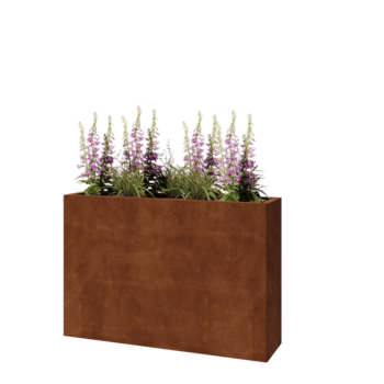 Corten plieno lauko vazonas - Stačiakampis - 120 x 30 x 80 cm - Be dugno plokštės