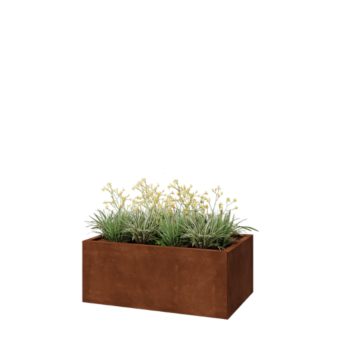 Corten plieno lauko vazonas - Stačiakampis - 100 x 60 x 40 cm - Be dugno plokštės