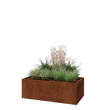 Corten plieno lauko vazonas - Stačiakampis - 120 x 60 x 40 cm - Be dugno plokštės