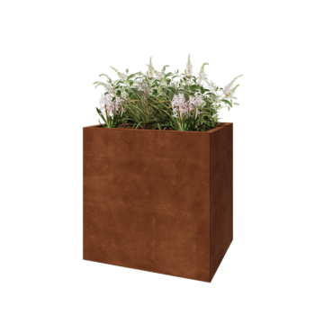 Corten plieno lauko vazonas - Stačiakampis - 80 x 60 x 80 cm - Be dugno plokštės