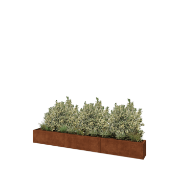 Corten plieno lauko vazonas XXL - Stačiakampis - 360 x 30 x 40 cm - Be dugno plokštės