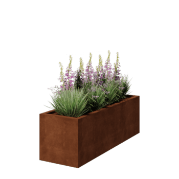 Suvirintas corten plieno lauko vazonas Montana 150 x 50 x 50 cm