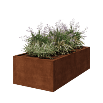 Suvirintas corten plieno lauko vazonas Montana 200 x 100 x 60 cm