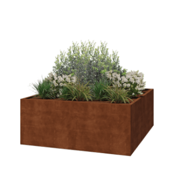 Suvirintas corten plieno lauko vazonas Montana 200 x 200 x 80 cm