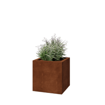 Suvirintas corten plieno lauko vazonas Montana 50 x 50 x 50 cm