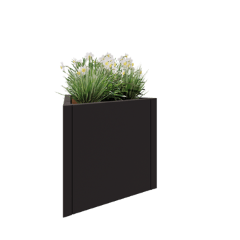Plieninis lauko vazonas - Lygiakraštis trikampis - 70,6 x 61 x 60 cm - RAL7016 matinė (antracito pilka) - Be dugno plokštės