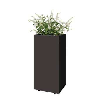 Plieninis lauko vazonas - Stačiakampis - 40 x 30 x 80 cm - kita RAL spalva - Su dugno plokšte - Su kojomis