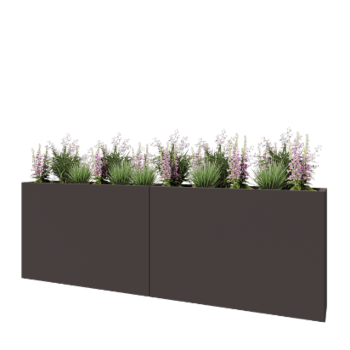 Plieninis lauko vazonas XXL - Stačiakampis - 240 x 30 x 80 cm - RAL7016 matinė (antracito pilka) - Be dugno plokštės