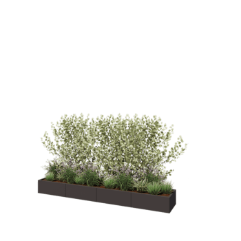 Plieninis lauko vazonas XXL - Stačiakampis - 320 x 50 x 30 cm - RAL7016 matinė (antracito pilka) - Be dugno plokštės